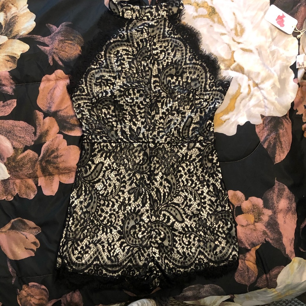 Romper-Black and White Lace (M)